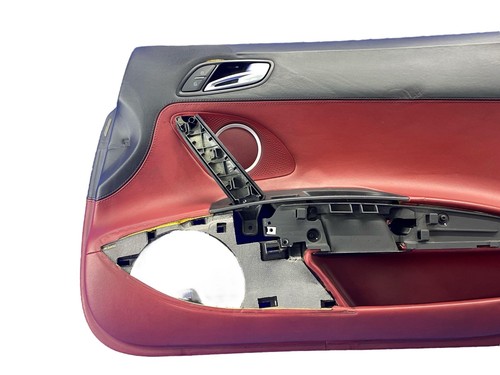 2011 - 2015 AUDI R8 SPYDER RIGHT DOOR TRIM PANEL BLACK & RED LEATHER *INDENTS* - Picture 3 of 20