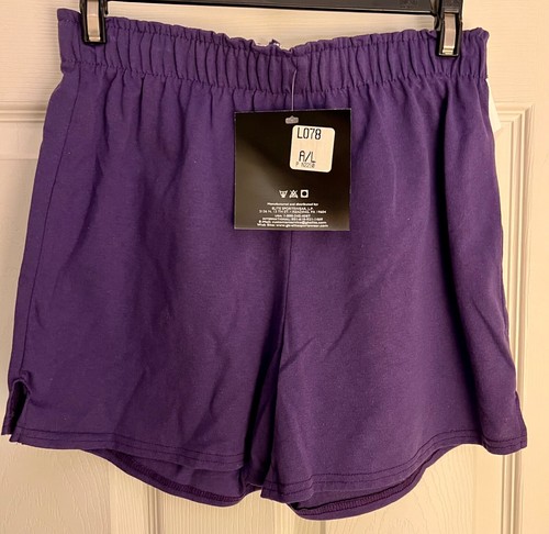 GK COTTON LADIES LARGE SKATE GODDESS GLITTER PRINT PURPLE BOXER SHORTS SZ L NWT! - Picture 3 of 11