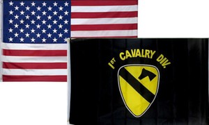 Army 1st Cavalry Div Flag 3/'x5/' 2 Pack 3x5 Wholesale Combo USA American /& U.S