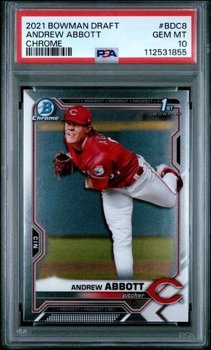 2021 Bowman Draft - Chrome #BDC-8 Andrew Abbott (RC)🔥PSA 10🔥POP 7🔥