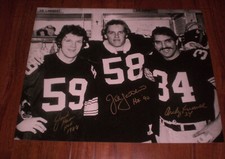STEELERS LINEBACKER TRIO JACK LAMBERT JACK HAM ANDY RUSSELL SIGNED 11x14 PHOTO