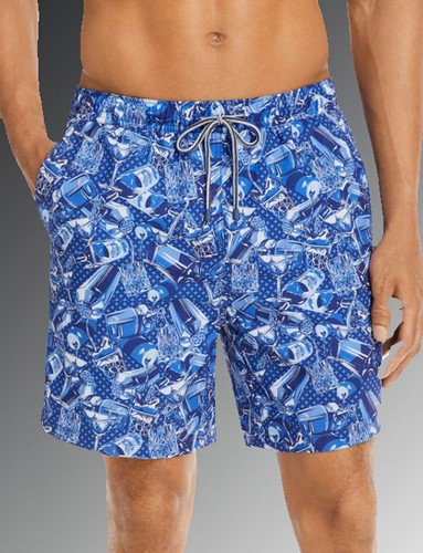 Peter Millar Seaside Poolside Pour Print Swim Trunks Navy Mens Size Small - Picture 3 of 10