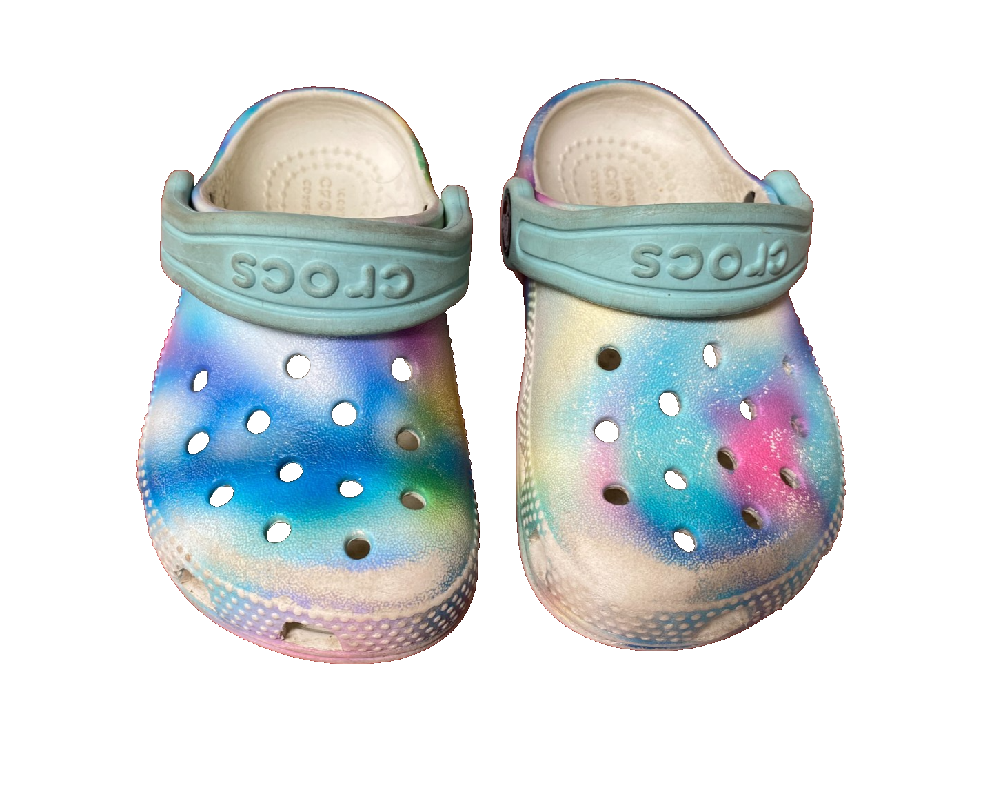 Lotto 2 paia scarpe bambina Disney Minnie rosse sneakers tie dye crocs taglia 7