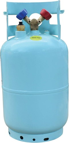 Blue Powder Coated Refrigerant Recovery Cylinder - 30 lb with 1/2" ACME Fittings - Picture 3 of 8