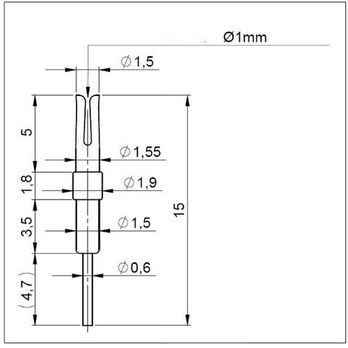 100pc For Nixie/VFD Tube Socket Pin 1mm Gold Plated IN-12 IN-18 QS30-1 QS27-1 - Picture 2 of 11