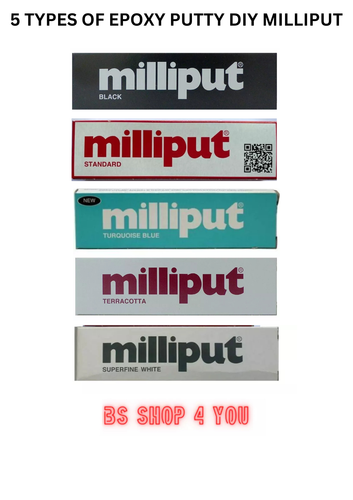 EPOXIDKITT DIY MILLIPUT SCHWARZ, TERRAKOTTA, TÜRKIS, STANDARD & SUPERFEIN WEISS - Bild 1 von 14