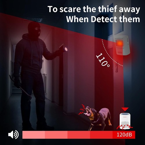 og Barking Alarm Motion Detector,Pir Wireless Human Body Walking Sensor Doorbell - Picture 7 of 9
