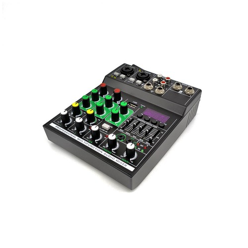 4 Channel USB Audio Mixer Bluetooth with 2x Wireless Microphone for DJ Karaoke - Picture 16 of 20