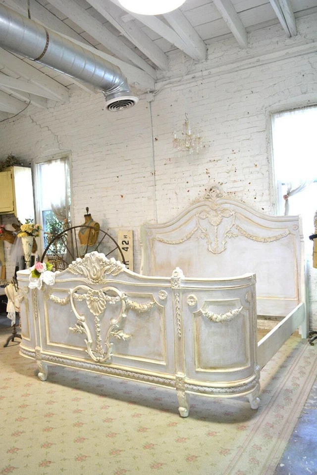 Cabaña pintada Shabby Chic romántica cama francesa Queen/King Foto 2 de 4