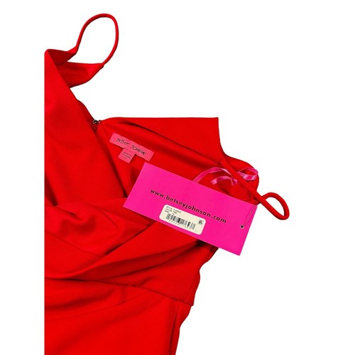 Betsey Johnson Red Spaghetti Strap Midi Vneck Wrap-Like Womens Size 10 Dress NWT - Picture 7 of 8