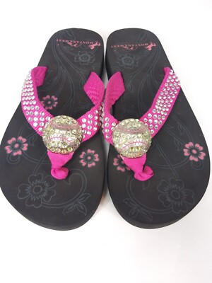 Montana West Baseball Platform Flip Flop Sandals Wmn Sz Pink