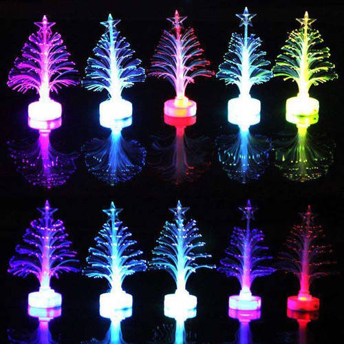 Mini Christmas Tree with Top Star Battery Powered Fiber Optic LED Light-up - Picture 12 of 12
