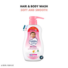 CUSSONS BABY Hair  Body Wash Natural Soft And Smooth Moisture Milk Bath 300ml