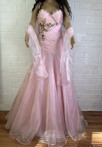 Tony Bowls LeGala Y2K rosa Herzausschnitt Meerjungfrau Stil trägerloses Kleid-Größe 8 - Bild 8 von 17