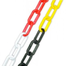 Plastic Chain - Red & White / Black & Yellow - Health & Safety Fence 5m 10m 25m