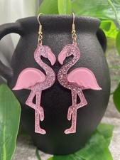 3  Earring Set Gold-tone Flamingo Exaggerated Dangle Drop New Free Ship A3524