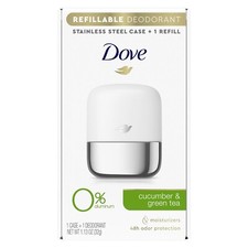 Dove Refillable Deodorant Starter Kit 0 Aluminum Cucumber  Green Tea NEW