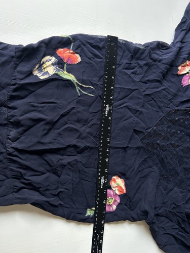 Jill Stuart Silk Lace Floral Blue Dress Size 4 Midi - Picture 7 of 10