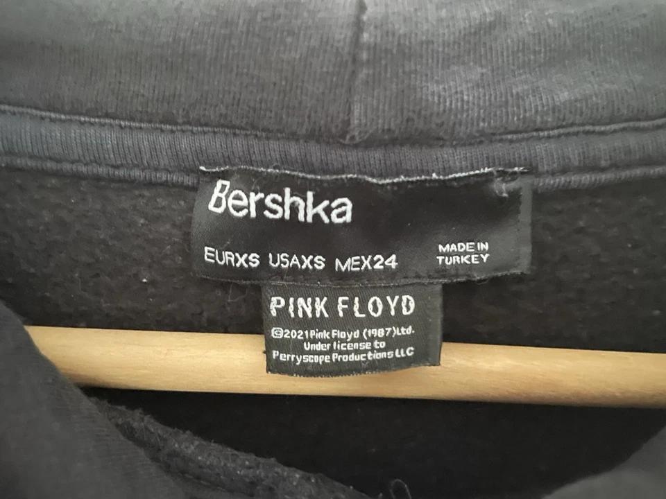 Bershka Adultos Pink Floyd Lado Oscuro de la Luna Acogedora Pullover Sudadera con Capucha Negra XS Foto 2 de 4