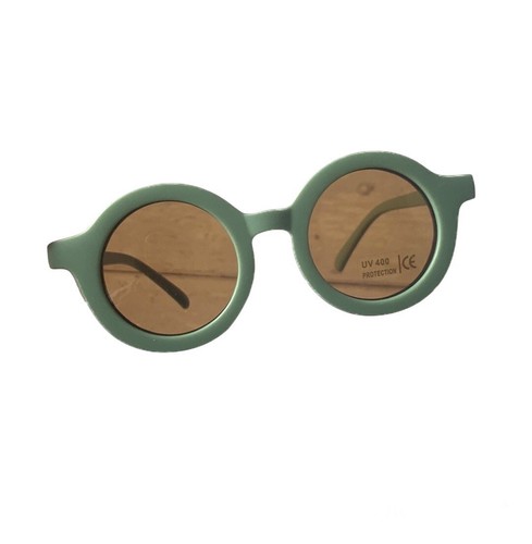 Kids Recycled Plastic Green Retro Round Sunglasses NEW Fits Ages 1-6 Years - Picture 3 of 3