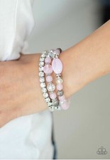 Paparazzi  Ethereal Etiquette  Pink IRIDESCENT Stretch Bracelet  BEAUTIFUL LQQK