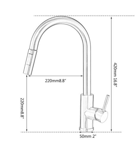 Grifo de cocina negro Pull Out & Swivel Spout Touch Sensor Grifo mezclador de una sola manija - Imagen 2 de 2