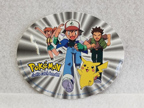 Vintage Pokemon Ash Pikachu Misty Die Cut Sticker 1999 Nintendo C&D Visionary - Picture 1 of 3