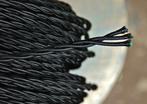 20' Twisted 3-Wire Cloth Covered Cord, 18ga. Vintage Lamps Antique Lights, fans - Picture 2 of 7