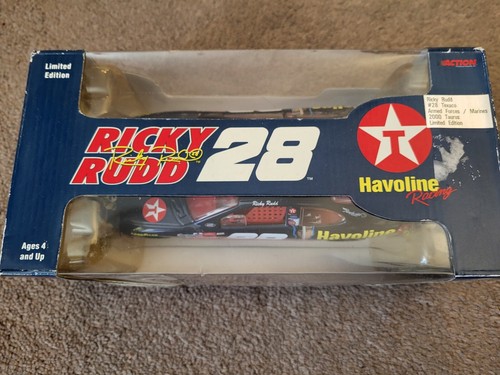 Coche de carreras Havoline 2000 Ricky Rudd 28 Ford Taurus acción 1:24 Militar Marines - Imagen 5 de 7