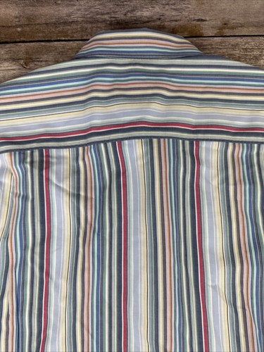 Tommy Bahama Button Up Shirt Mens Size L Multi Color Striped Islandzone Casual - Picture 15 of 16