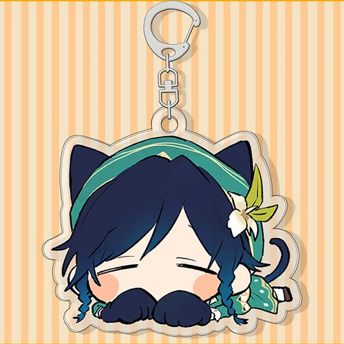 Genshin Impact Zhongli Klee Xiao Ganyu Qiqi Acrylic Keychain Key Ring Race Strap - Picture 4 of 27