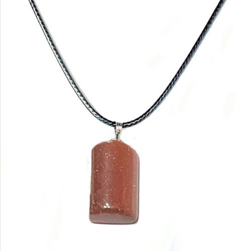 1x Gemstone Natural Stone Half Cylinder Pendant Black Cord Necklace - Picture 12 of 20