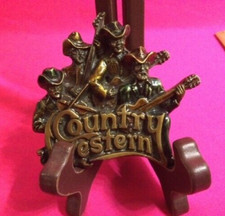 1981 Country Western Belt Buckle T-96 Enamel Bergamot Brass Works