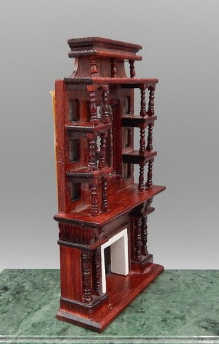 Vintage 1/2 Scale Antique Victorian Fireplace Mantle Dollhouse Miniature 1:24 - Imagen 3 de 9
