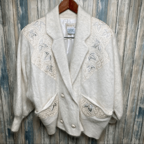 Women’s Jacket sz M Vintage IMAGO Sweater Cardigan Angora/Wool Blend - Picture 2 of 7