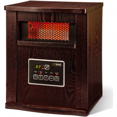 Infrared Electric Room Space Heater Element Wood Cabinet Space Heater