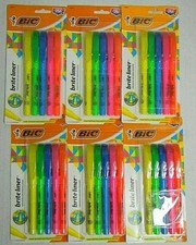 6 Packs BIC  Brite Liner Chisel Tip Highlighter 5 Colors. 30 Highlighters Total