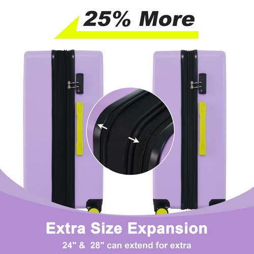 20"" 24' 28"" 3-teiliges Gepäckset Hardside Spinner Koffer mit TSA Schloss USA - Bild 5 von 25