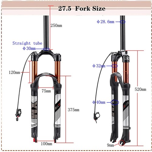 MTB Bicycle Front Suspension Air Fork 26/27.5/29inch Mannual/Romote Bicycle Fork - Picture 11 of 33