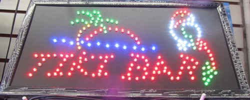 TIKI BAR, LED Leuchtreklame Open Schild, Ladenschild, Geschäftsschild, Fensterschild - Bild 1 von 2