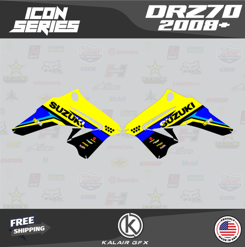 Kit de calcomanías gráficas para Suzuki DRZ70 (2008+) Icon Series - amarilla - Imagen 2 de 6