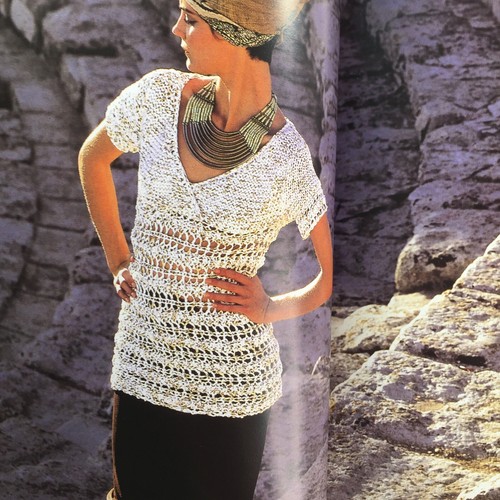 Rowan Midas Touch Ladies Light Summer Vest Top Sweater Bag Knitting Patterns - Picture 4 of 12