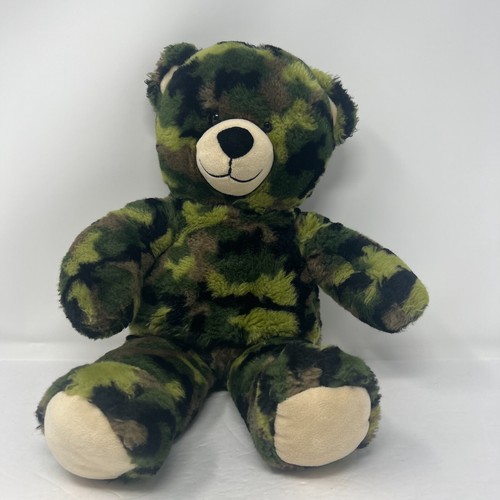 Build A Bear Green  Camouflage Teddy Bear 16inch. Army Plush  Stuffed Toy Animal - Picture 2 of 24