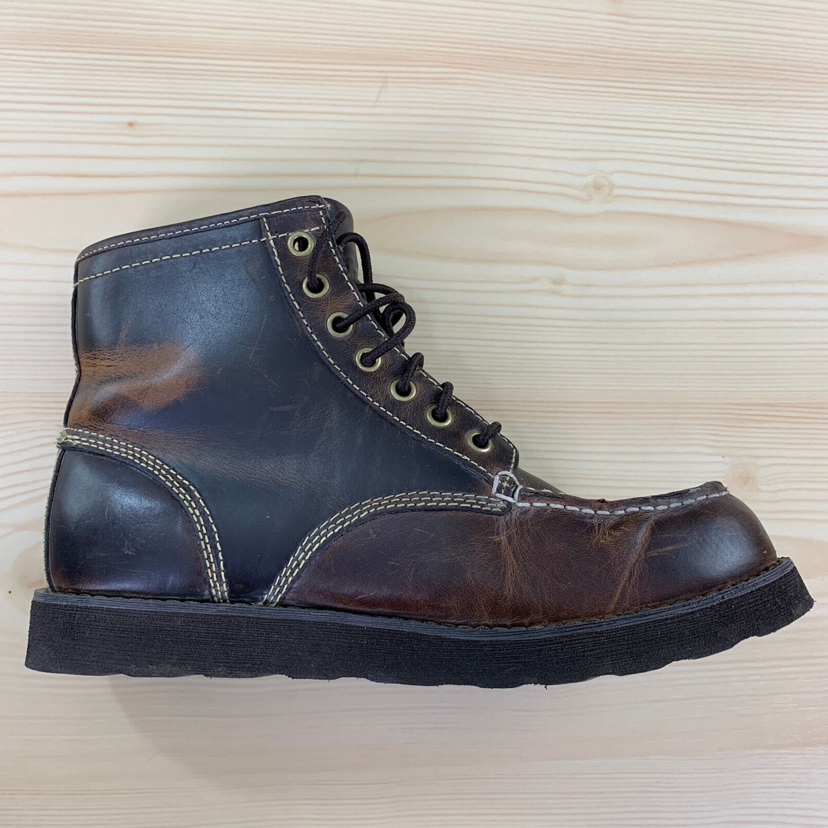 Brooks Brothers Combat Boots Men 9M Brown Leather Hiking 346 Modern Casual Brooks Brothers Combat Boots Men 9M Brown Leather Hiking 346  main image 2