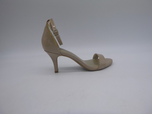 Bandolino Madia Beige Synthetic Patent Sandals Heels Size 6.5 M Ankle Strap - Picture 6 of 8