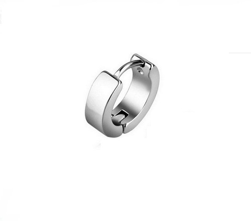 Men 3-Studs,2-Studs,Silver Round Crystal Hoop Clip On Earrings - Picture 18 of 63