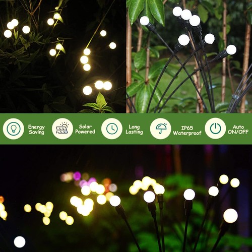 4PCS Solar Lights Outdoor Waterproof, 8LED Solar Garden Lights with Starburst... - Picture 5 of 5