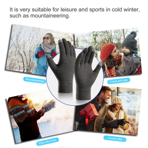 Winter Wool Warm Knitted Touch Screen Glove Mobile Phone Knitted Gloves MenWomen - Picture 73 of 107