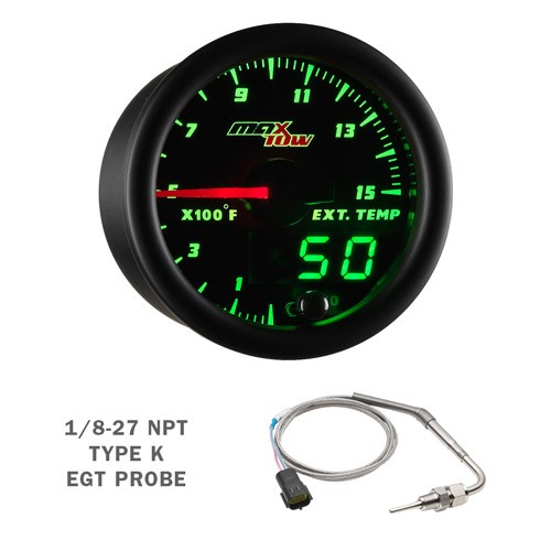 Medidores de temperatura MaxTow Boost EGT Trans + triple cápsula negra para Ford Powerstroke 92-97 - Imagen 5 de 8