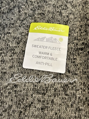 Suéter Pullover Eddie Bauer Para Hombre Forrado de Vellón 1/4 Cremallera Gris Mezcla Talla XL - Imagen 3 de 6